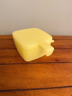 Tupperware Cheese Slice Singles Keeper Forget-Me-Not Square Hanging Yellow
